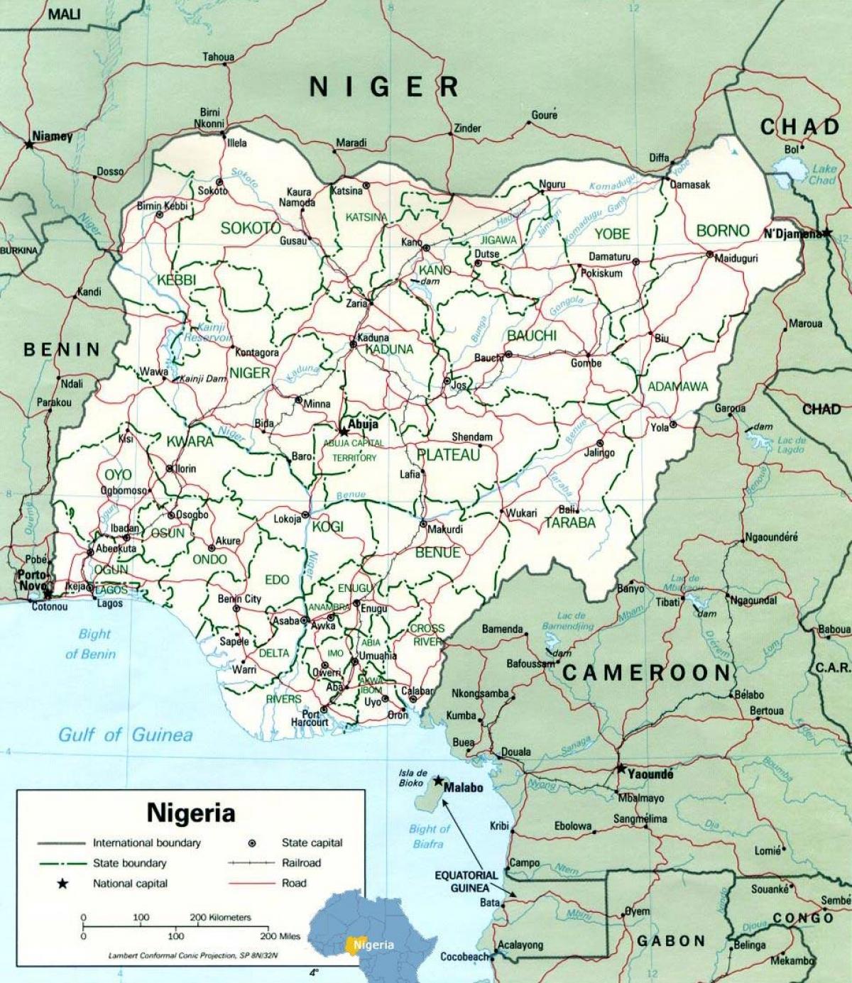 lihat nigeria peta afrika