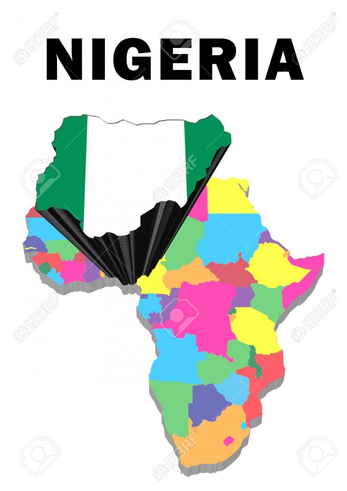 peta afrika dengan nigeria menekankan