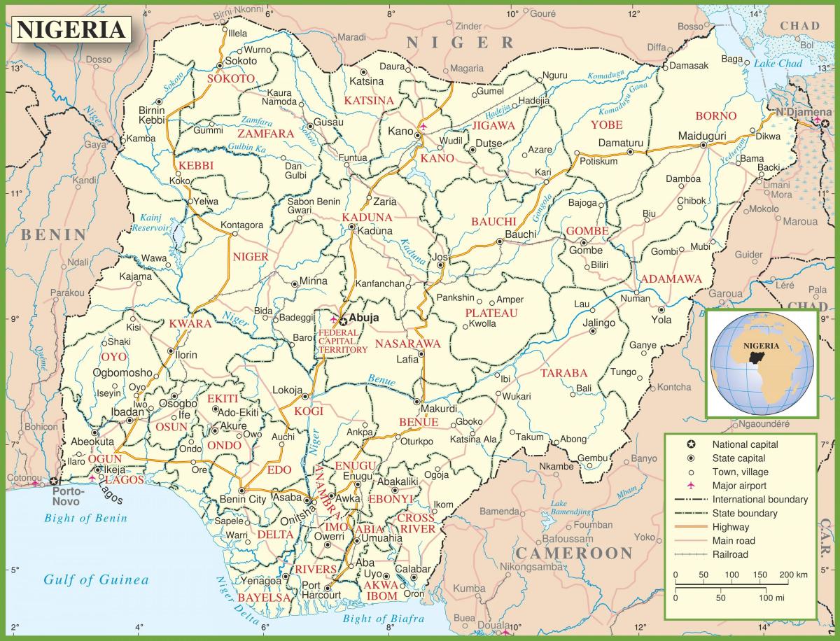 lengkap peta nigeria