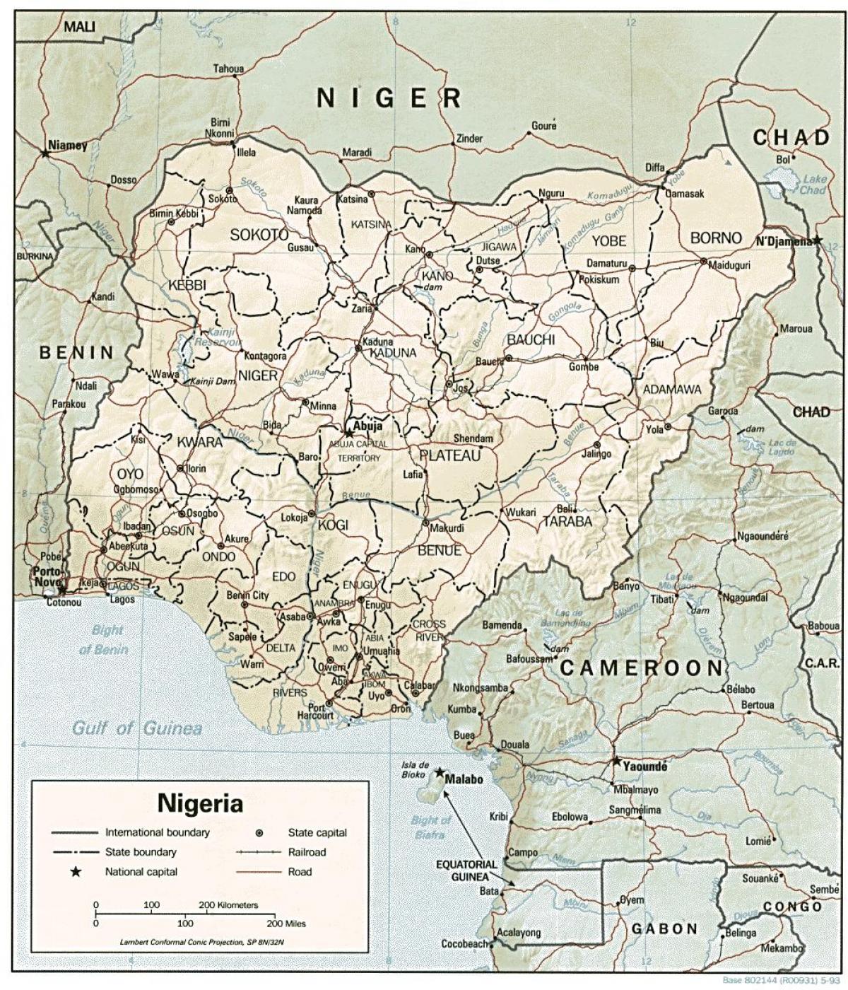 peta nigeria rajah