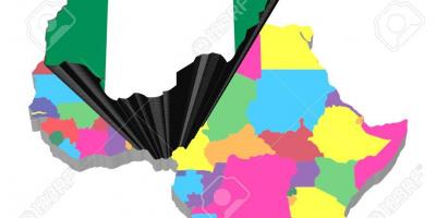Peta afrika dengan nigeria menekankan