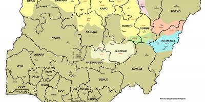 Peta nigeria dengan 36 negeri
