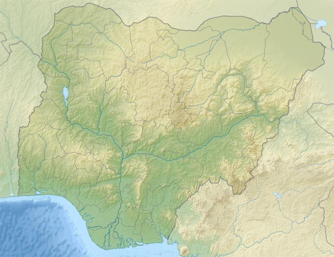 peta nigeria menunjukkan bantuan
