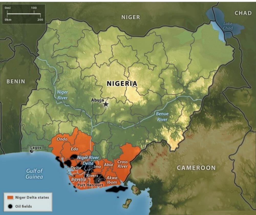 Peta minyak nigeria