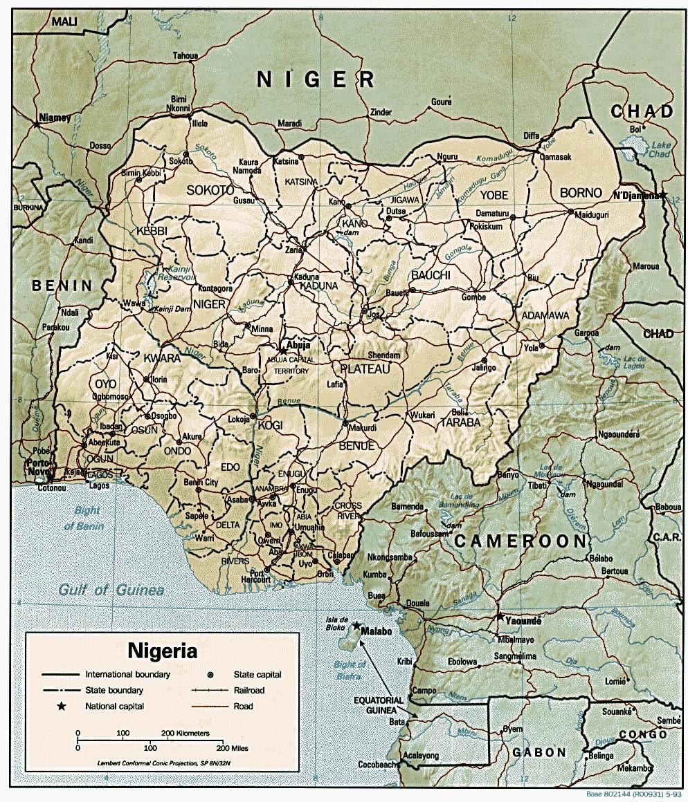 geografi peta nigeria