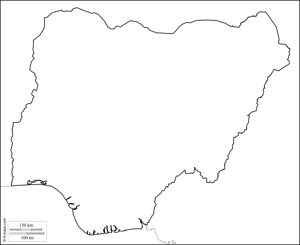 Peta nigeria garis