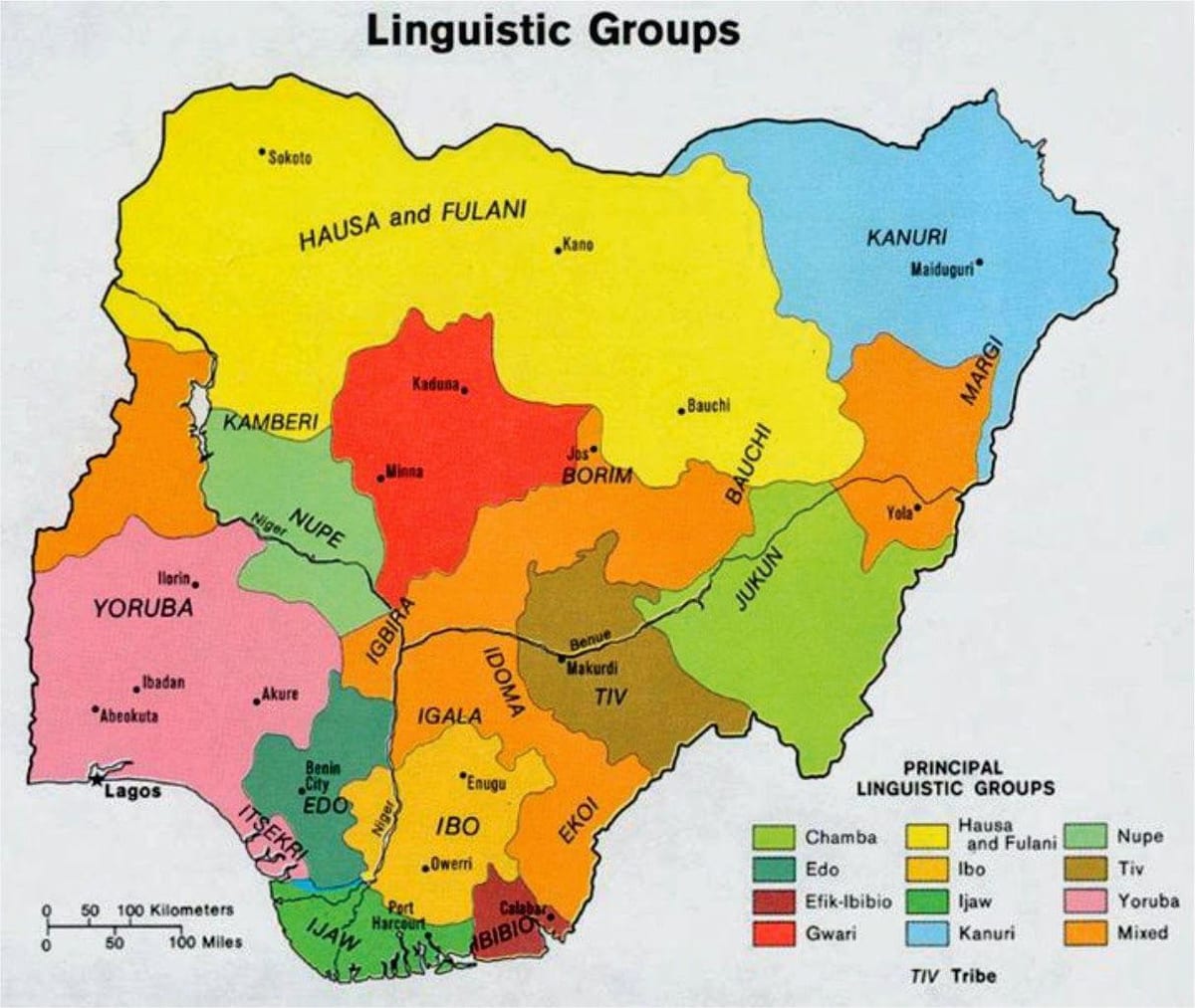 Peta nigeria suku