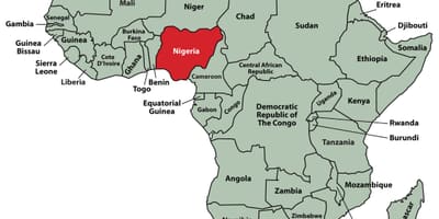 Peta nigeria lokasi di afrika
