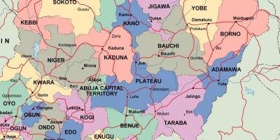 Peta nigeria dengan syarikat dan kota-kota