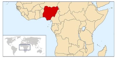 Nigeria lokasi di peta dunia