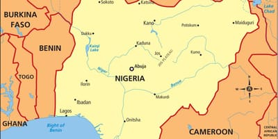Peta nigeria menunjukkan sungai kenya dan benue