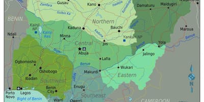 Nigeria afrika selatan peta